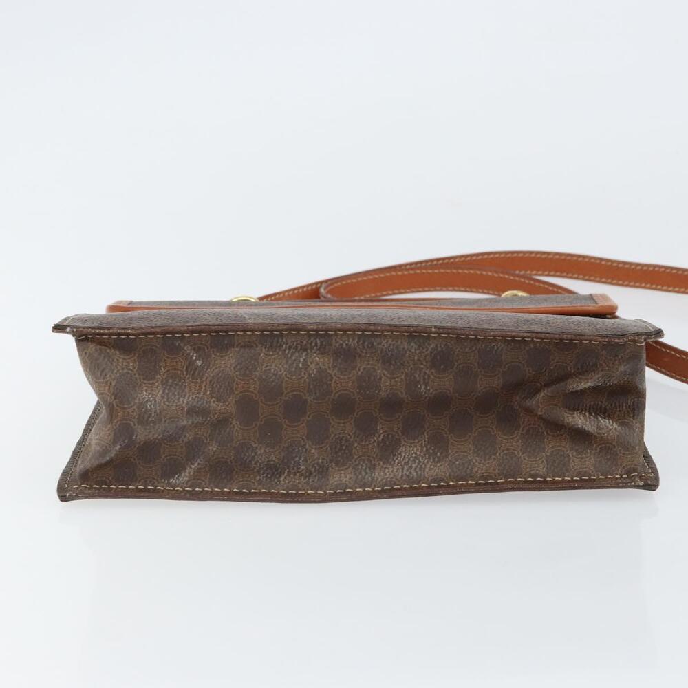 CELINE Macadam Canvas Hand Bag PVC Leather 2way Brown Gold Auth BA9343 - Picture 5 of 16